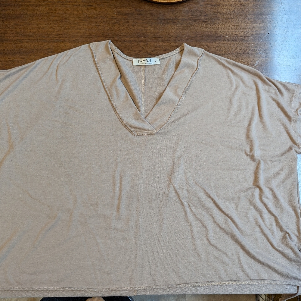 Three bird nest oversized boxy vneck